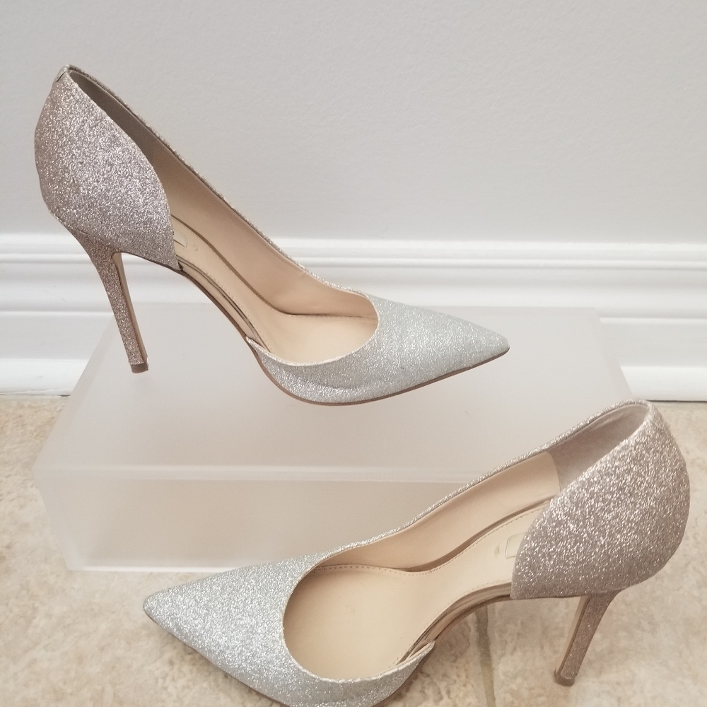 GUESS ombre sparkle gold and silver heels size 7.5